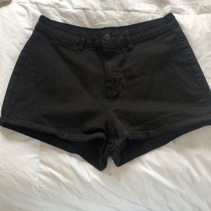 Black jean shorts